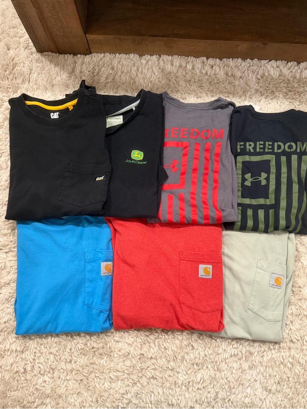 Carhartt Men's Short Sleeve Pocket Tee Lot - Black, Blue, Red, Olive, Gray, Tan